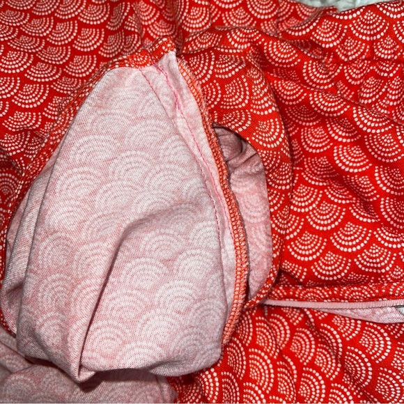 Boden Dress Size 18 US Long Red Pop Rainbow Dot Melinda Jersey V-Neck Midi - Picture 14 of 15